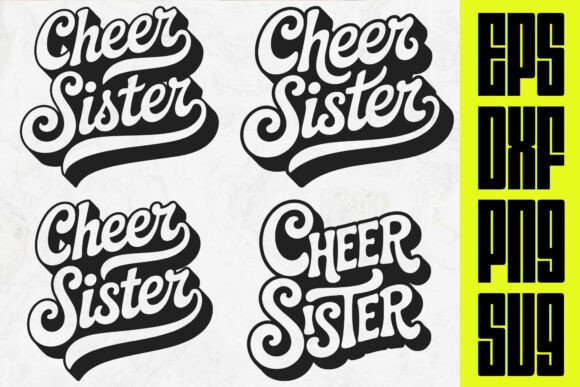 Cheer Sister SVG, Retro Cursive File Review