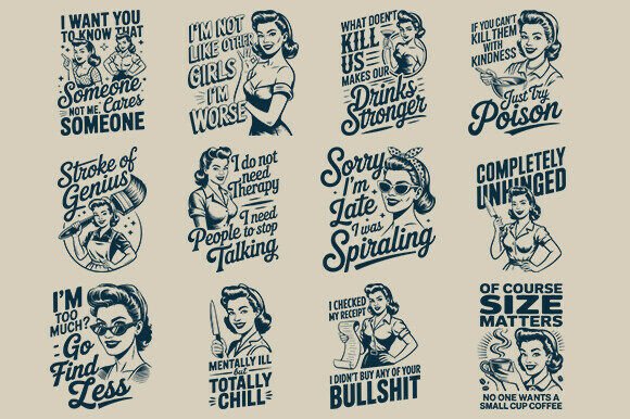 Completely Unhinged Retro Housewife SVG