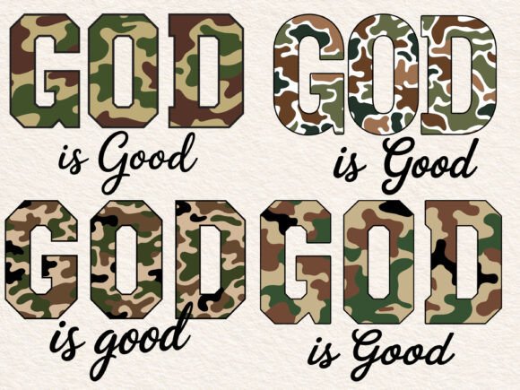 God is Good Camo Print PNG, Retro Svg