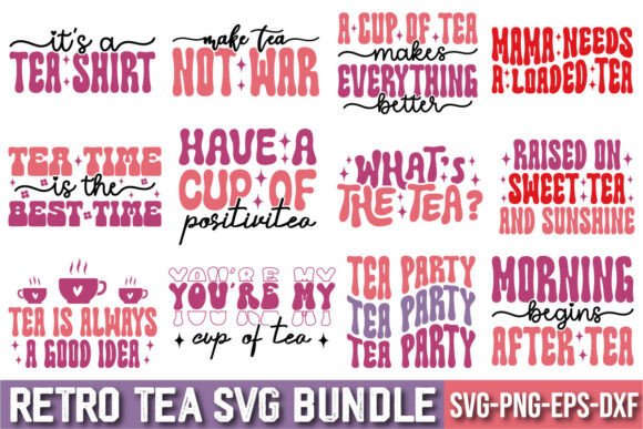 Retro Tea SVG Bundle File